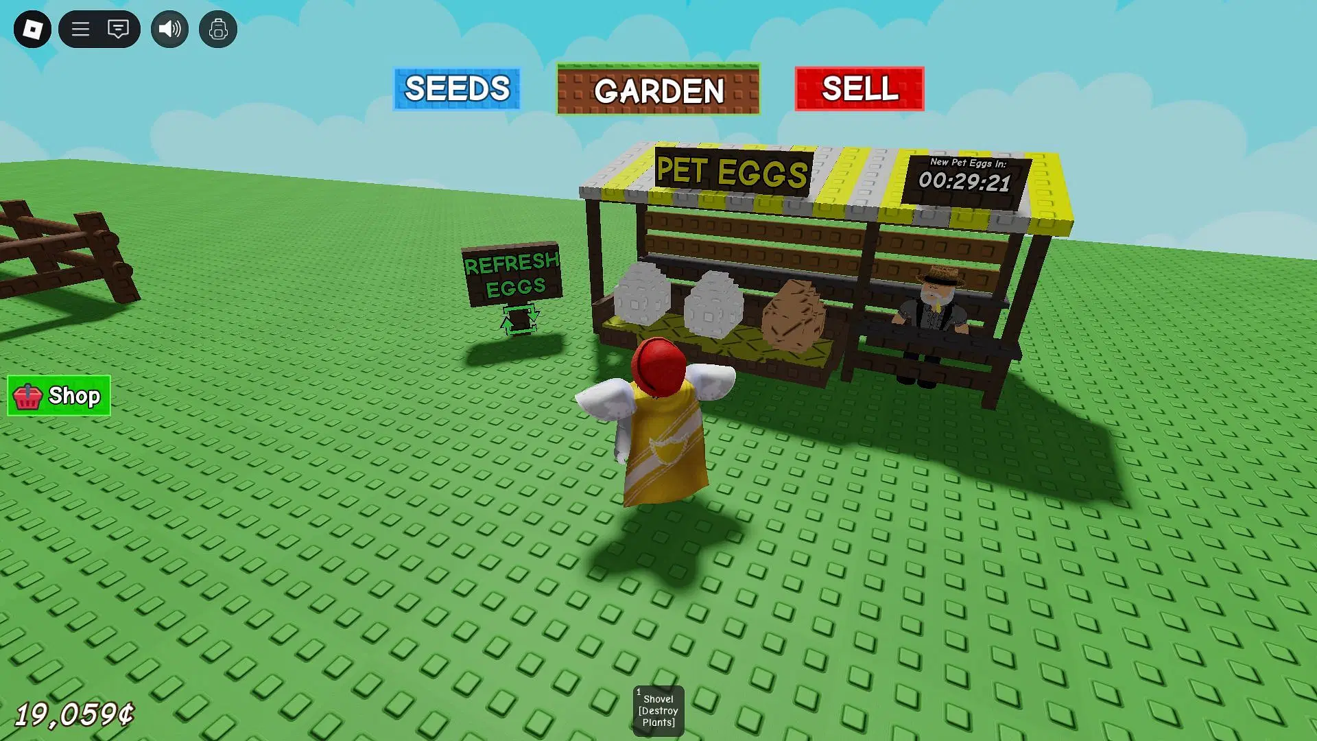 Shops and gear in Grow a Garden Roblox